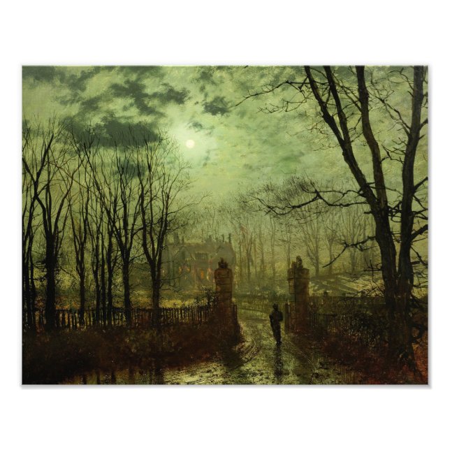 John Atkinson Grimshaw - Vid parken Grind Fototryck (Framsidan)