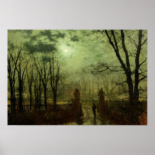 John Atkinson Grimshaw - Vid parken Grind Poster