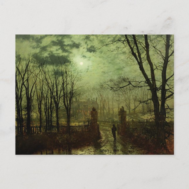 John Atkinson Grimshaw - Vid parken Grind Vykort (Framsida)