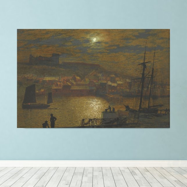 John Atkinson Grimshaw - Whitby från Scotch Head Canvastryck (Insitu (trägolv))