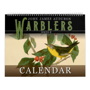 John Audubon sångare 2 fåglar av den Amerika Kalender