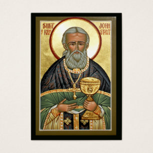 John av Kronstadt Mini Prayer Card Visitkort