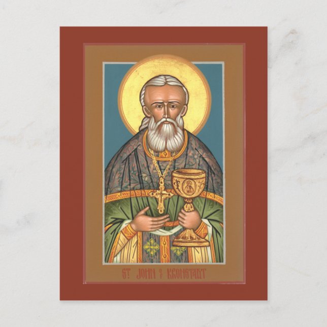 John av Kronstadt Prayer Card Vykort (Framsida)