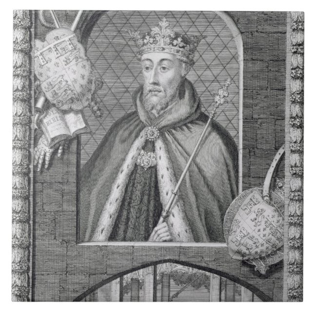 John av magert, hertig av Lancaster (1340-99) Kakelplatta (Framsidan)