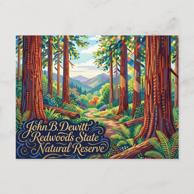 John B. Dewitt Redwoods State Natural Reserve Vykort (Framsida)