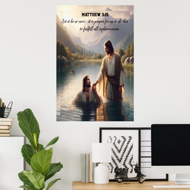John Baptizes the Lord Jesus Kristus Poster (Hemmakontoret)