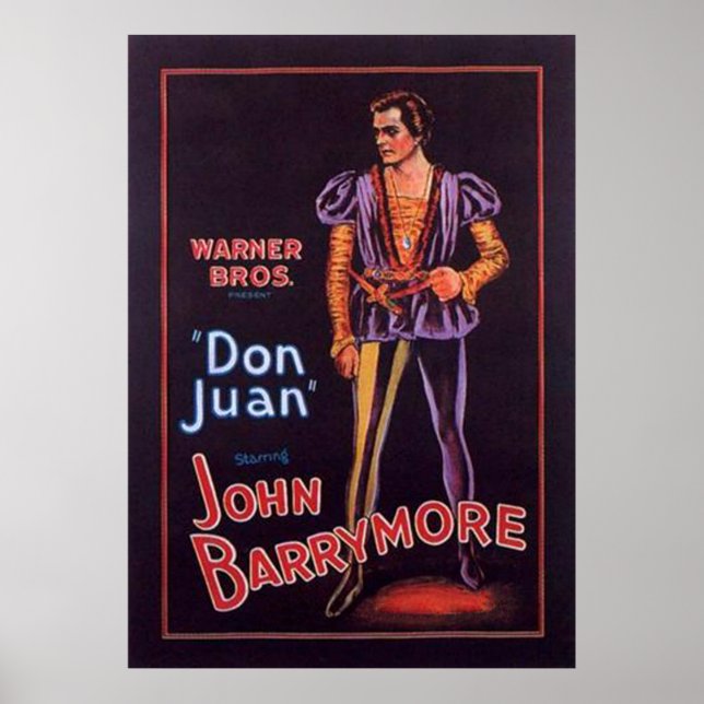 John Barrymore "Don Juan" 1926 Poster (Framsidan)