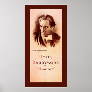 John Barrymore i den Hamlet Broadway 1922 Poster