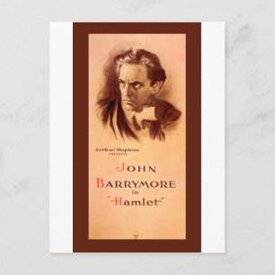 John Barrymore i Hamlet Broadway 1922 Vykort