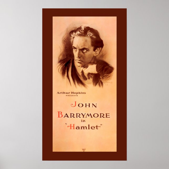John Barrymore in Hamlet Broadway 1922 Poster (Framsidan)