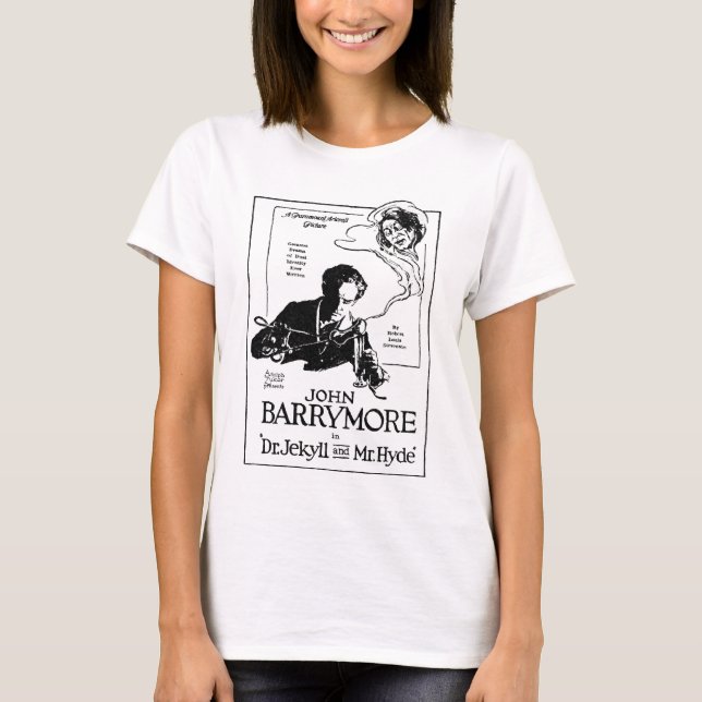 John Barrymore Jekyll Hyde 1920 Tee Shirt (Framsida)