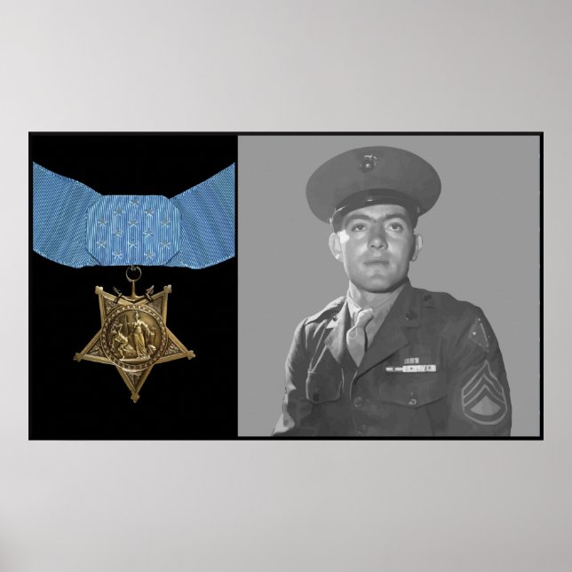 John Basilone och Hedersmedaljen Poster (Framsidan)