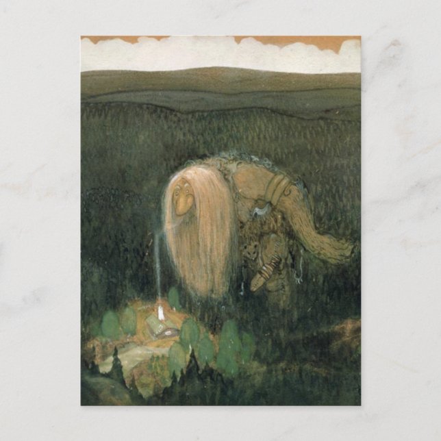 John Bauer - A-skogen troll Vykort (Framsida)