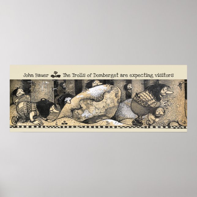 John Bauer Domberget Troll förväntar sig gäster CC Poster (Framsidan)