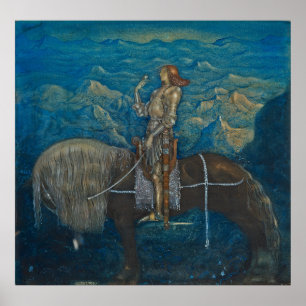 John Bauer - En riddare red Bilder 1915 Poster