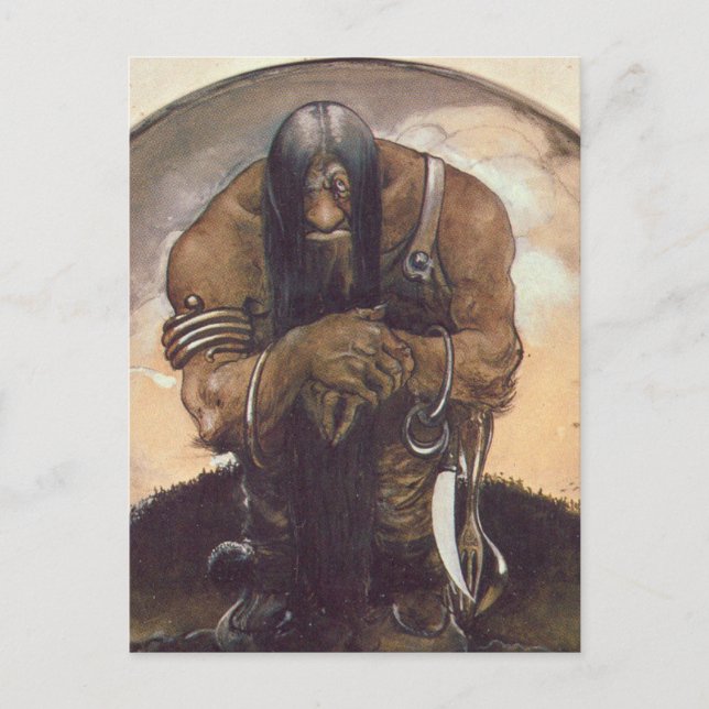 John Bauer - Ett gammalt berg troll Vykort (Framsida)