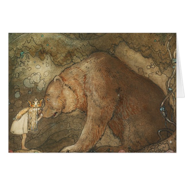 John Bauer - fattiga lite Basse Hälsningskort (Framsidan Horizontal)