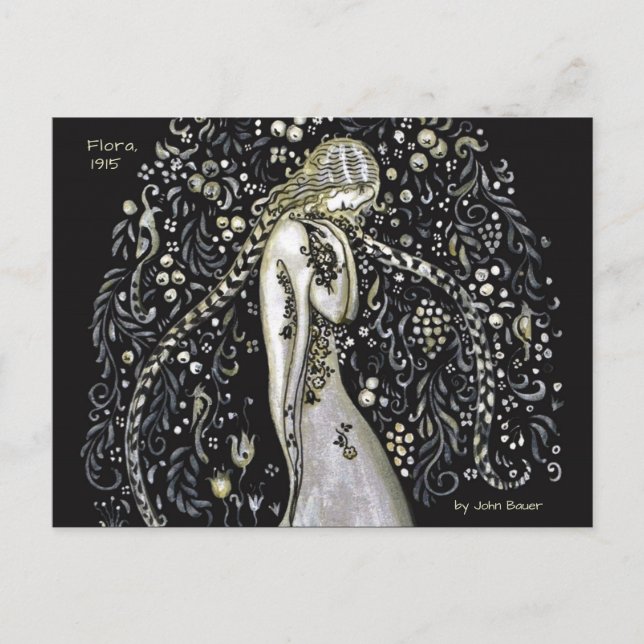 John Bauer Flora 1915 Art nouveau stil CC1147 Vykort (Framsida)