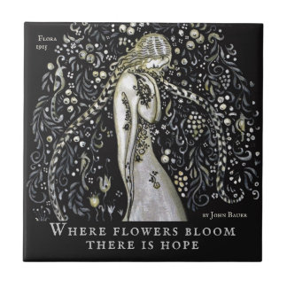 John Bauer Flora 1915 Flowers and hope CC1151 Kakelplatta