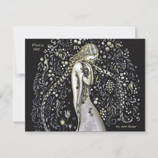 John Bauer Flora CC1148 Art nouveau-hälsningskort