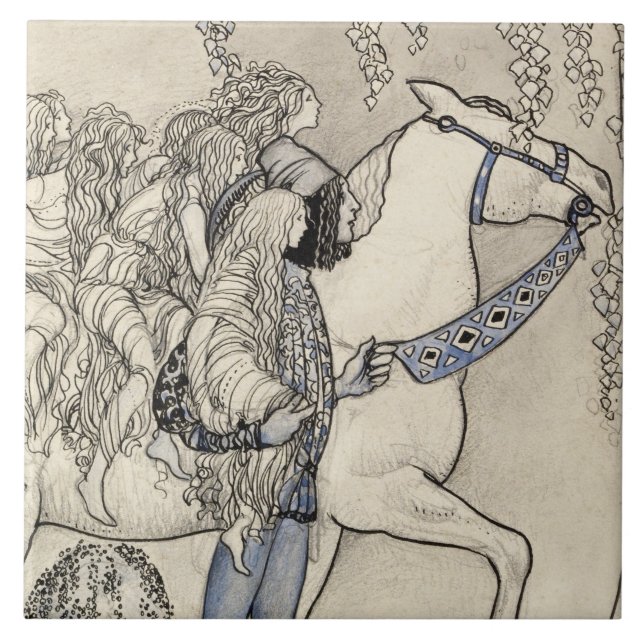 John Bauer - hästen som han ledde på, bet Kakelplatta (Framsidan)
