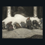 John Bauer - In the Christmas Night Poster<br><div class="desc">In the Christmas Night by John Bauer,  1913. Ink and watercolor.</div>