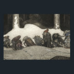John Bauer - In the Christmas Night Poster<br><div class="desc">In the Christmas Night by John Bauer,  1913. Ink and watercolor.</div>