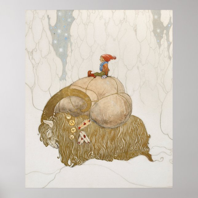 John Bauer - Julbocken Poster (Framsidan)