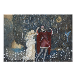 John Bauer - Lena Dances med Knight Fototryck