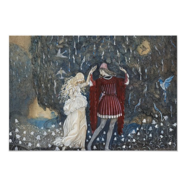 John Bauer - Lena Dances med Knight Fototryck (Framsidan)