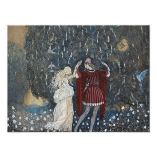 John Bauer - Lena Dances med Knight Fototryck