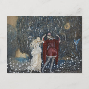 John Bauer - Lena Dances med Knight Vykort