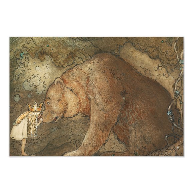 John Bauer - Poor Little Basse Fototryck (Framsidan)