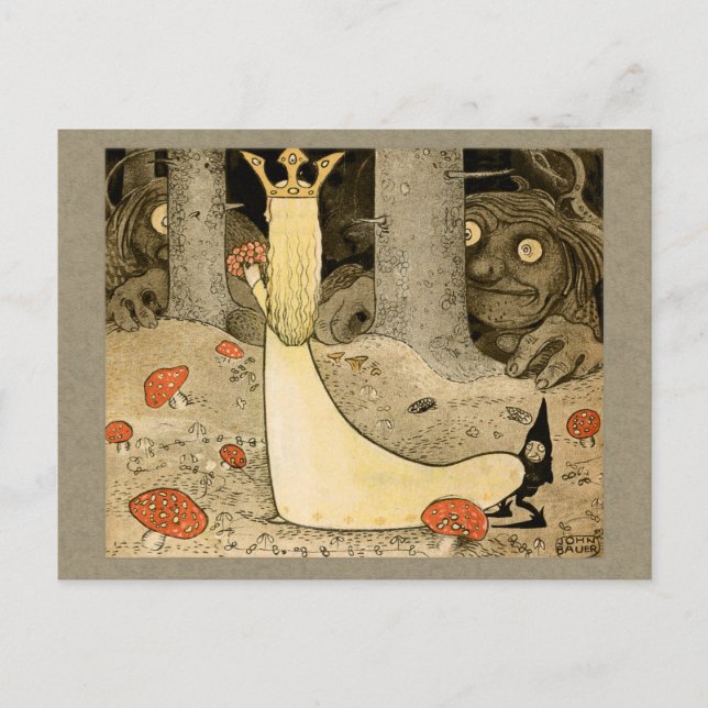 John Bauer Princess Daga och troll CC0807 Vykort (Framsida)