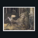 John Bauer Princess och Elk Vykort<br><div class="desc">Den här bilden heter "Princess Tuvstarr and Skutt the Elk" och är från 1913.</div>