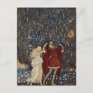 John Bauer Princess och Prince Vintage Art Vykort
