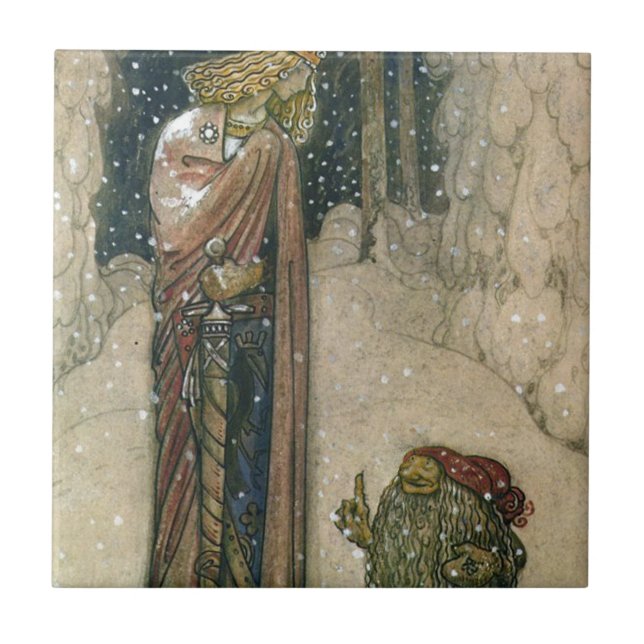 John Bauer - Princess och troll Kakelplatta (Framsidan)