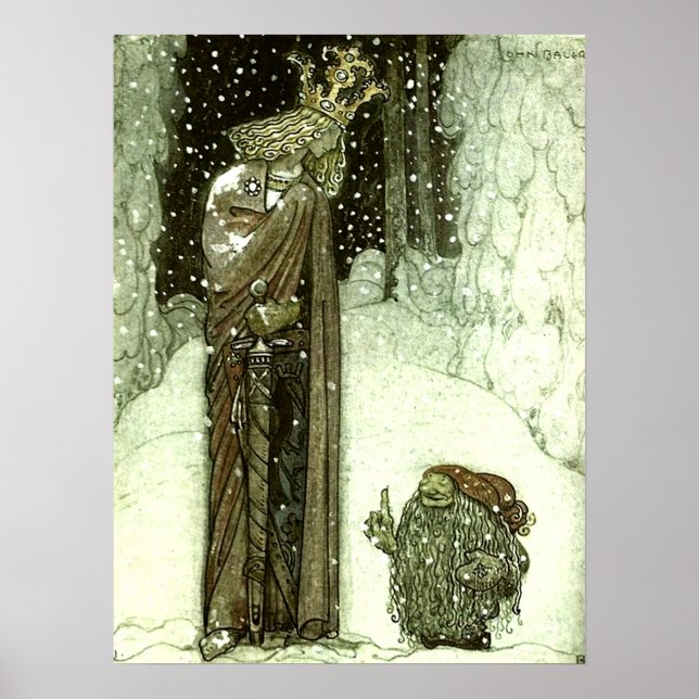 John Bauer Princess och Troll Poster (Framsidan)