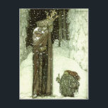 John Bauer Princess och Troll Vykort<br><div class="desc">Svenska barns sagokonstnär och bok illustrator John Bauer målar en underbar prinsessa med krona och en romantisk gåva tillsammans med en skandinavisk gnom,  troll eller tomt. Från ett barns storybook fantasi från ungefär 1910. vykort från skandinaviska gåvor.</div>