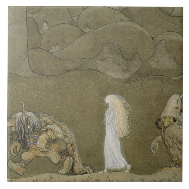 John Bauer - princessen och trollen Kakelplatta (Framsidan)