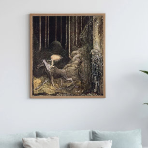John Bauer Prinsessan och älgen Poster