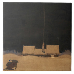 John Bauer-The stuga på foten av berg Kakelplatta