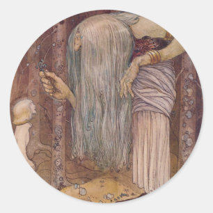 John Bauer TROLL HERB Runt Klistermärke