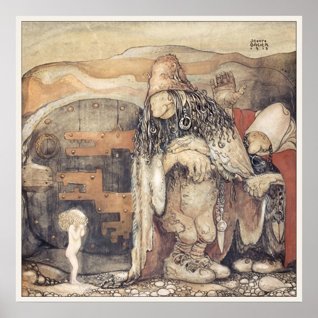 John Bauer Troll par Princess baby Changelings Poster (Framsidan)