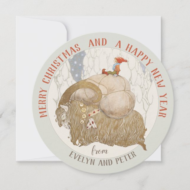 John Bauer Yule-getjulbockkort Julkort (Framsida)