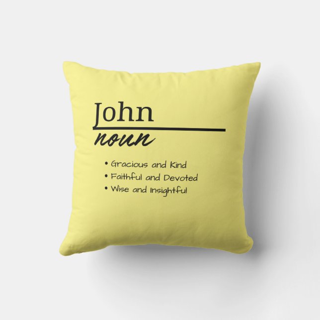 John, Boy Personlig Namn Definition Kudde (Baksida)