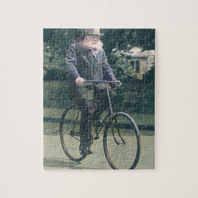 John Boyd Dunlop c cyklar på cykel 1915 Färg Redux Pussel (Vertikal)