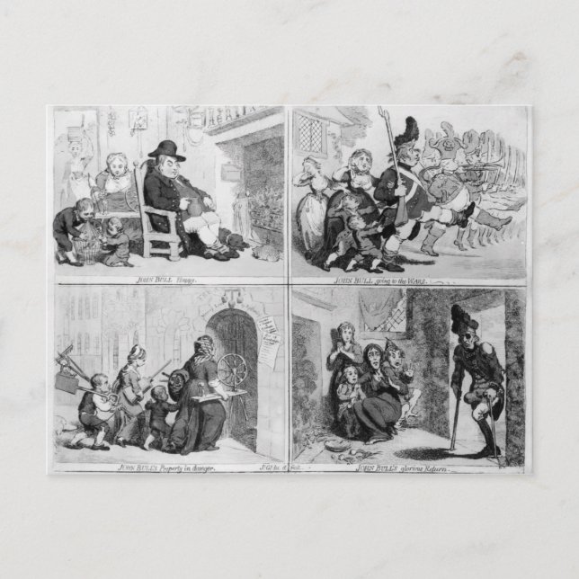 John Bulls framsteg Vykort (Framsida)