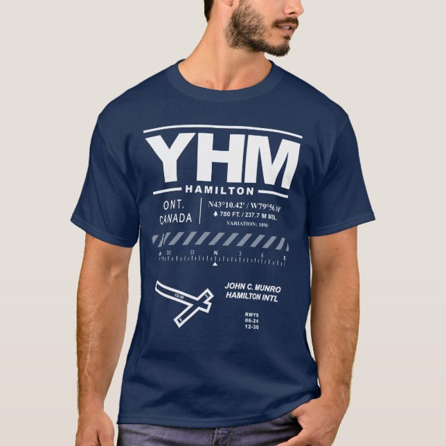 John C. Munro Hamilton Intl Airport YHM T-Shirt (Framsida)