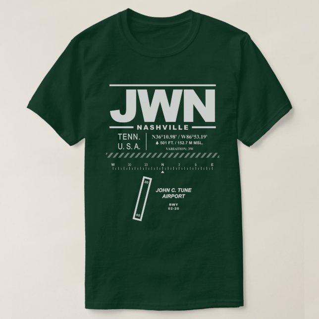 John C. Tune Airport JWN T-Shirt (Design framsida)